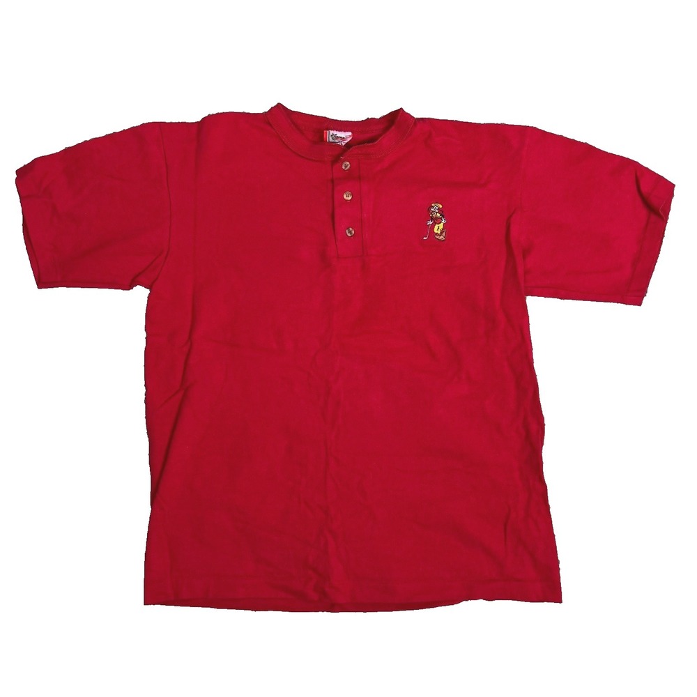 Vtg Disney Designs Men's S/MD Embroidered Goofy Golf Short Sleeve Henley Single‎